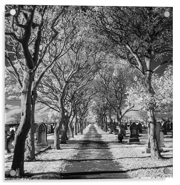 Cemetery path. Acrylic by Mark Aynsley