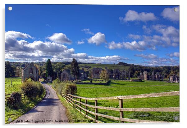 Easby Abbey Acrylic by John Biggadike