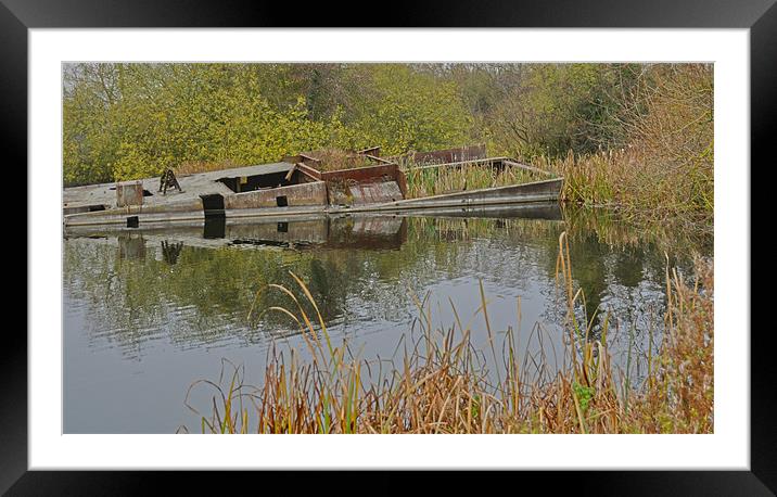 sunken barge Framed Mounted Print by Daniel Duchacek