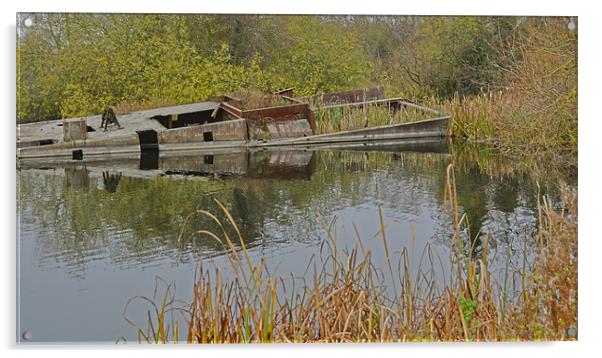 sunken barge Acrylic by Daniel Duchacek