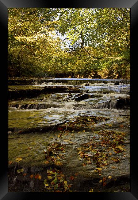 Cascading River in Autumn Framed Print by Jim Jones