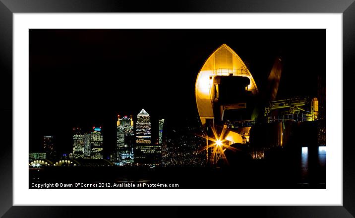 London Docklands Skyline Framed Mounted Print by Dawn O'Connor