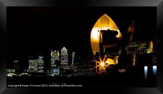 London Docklands Skyline Framed Print by Dawn O'Connor