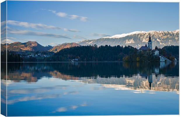 Evening at Lake Bled Canvas Print by Ian Middleton