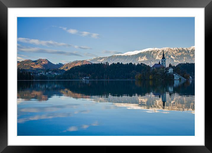 Evening at Lake Bled Framed Mounted Print by Ian Middleton