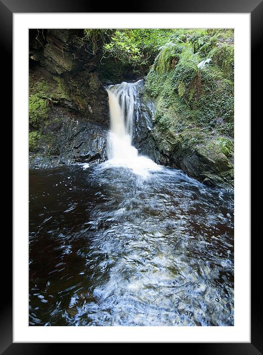Puck's Glen lower waterfall Framed Mounted Print by Gary Eason
