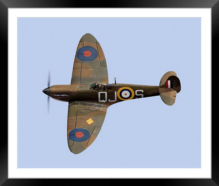 Spitfire Mk 1a R6596 QJ-S Framed Mounted Print by Gary Eason