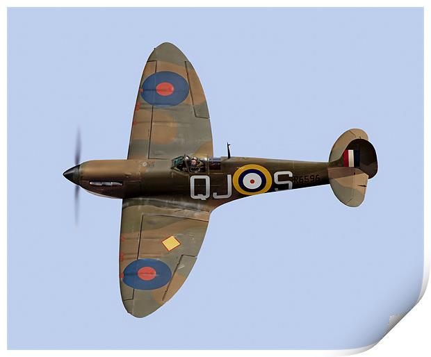 Spitfire Mk 1a R6596 QJ-S Print by Gary Eason