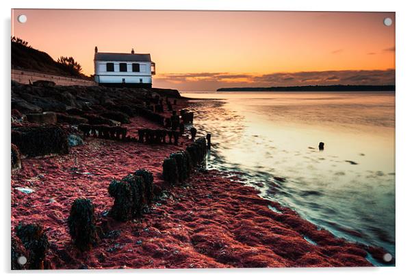 Lepe Boathouse Sunrise Acrylic by stuart bennett
