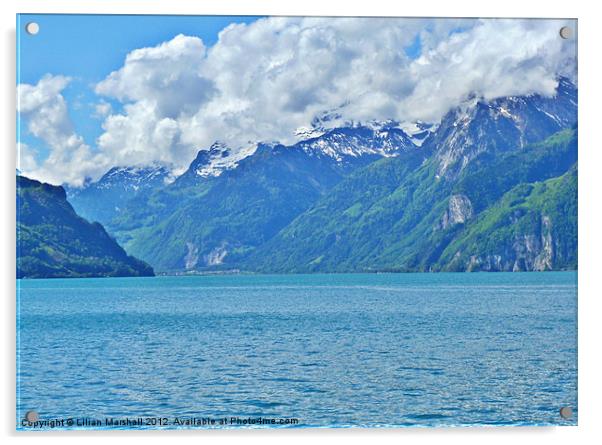 Lake Lucerne Acrylic by Lilian Marshall