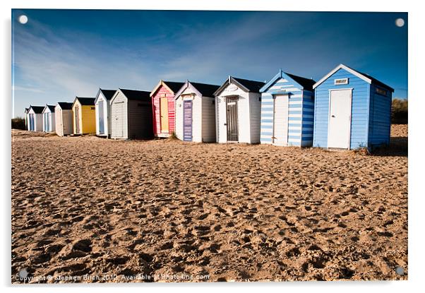 Beach Huts Acrylic by Stephen Birch