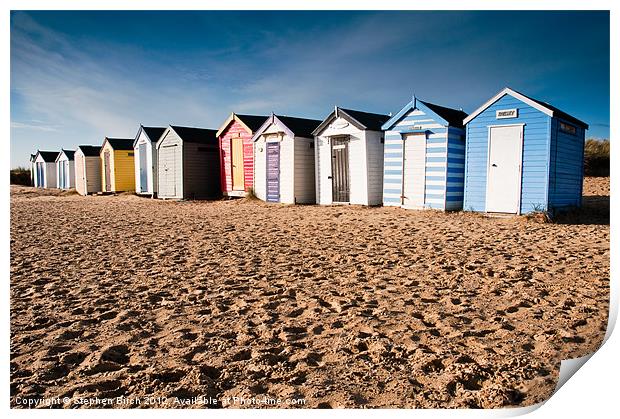 Beach Huts Print by Stephen Birch