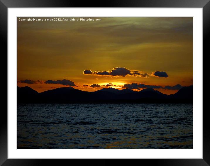 Nevis Sunrise Framed Mounted Print by camera man
