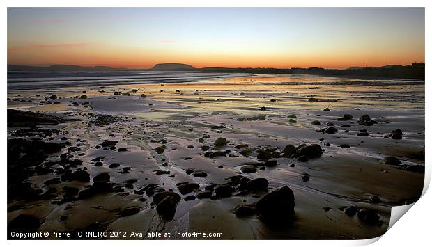 Sunrise in Aughris Head beach, Co Sligo, Ireland Print by Pierre TORNERO