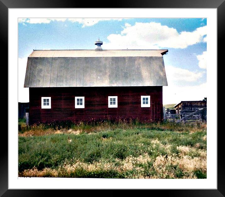 RED BARN Framed Mounted Print by Larry Stolle