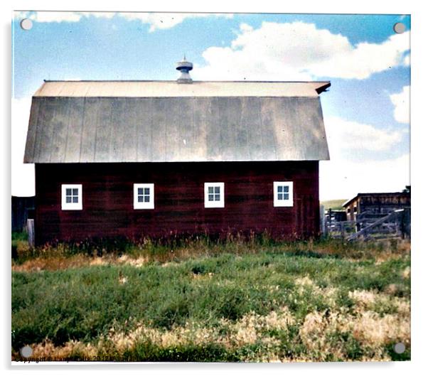 RED BARN Acrylic by Larry Stolle
