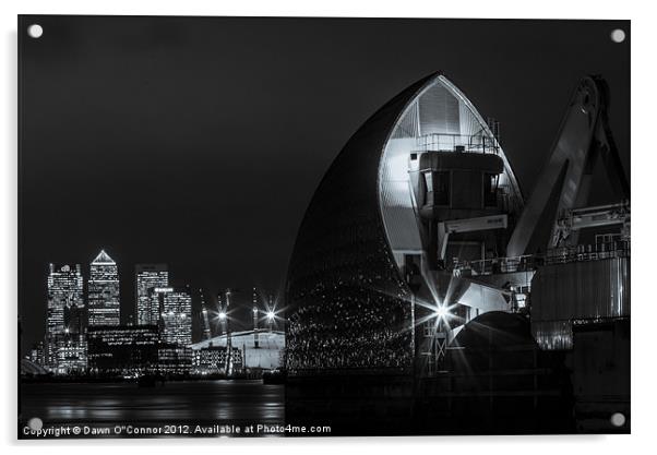London Docklands Skyline Acrylic by Dawn O'Connor