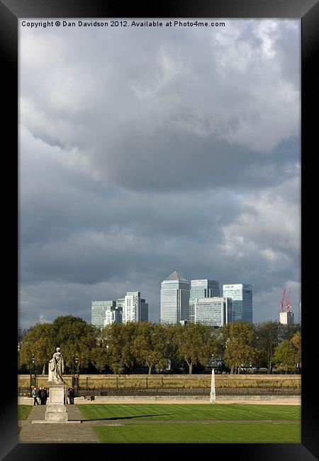 Clouds over Canary Wharf Framed Print by Dan Davidson