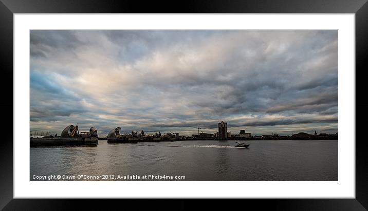 Thames Barrier Framed Mounted Print by Dawn O'Connor