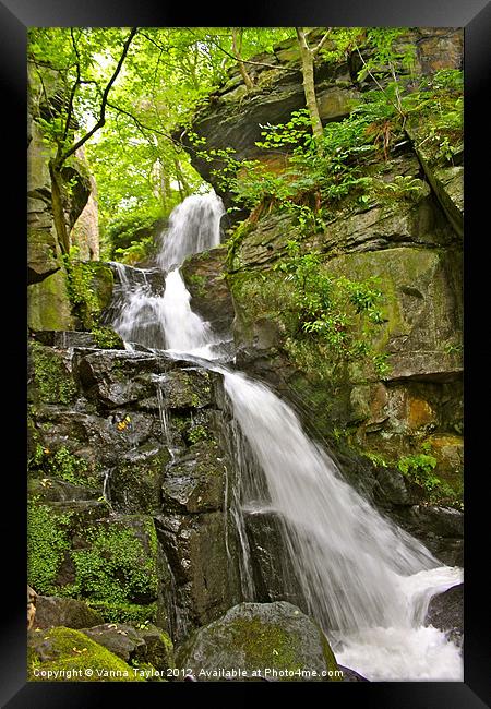 Lumsdale Valley Waterfall Framed Print by Vanna Taylor