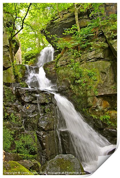 Lumsdale Valley Waterfall Print by Vanna Taylor