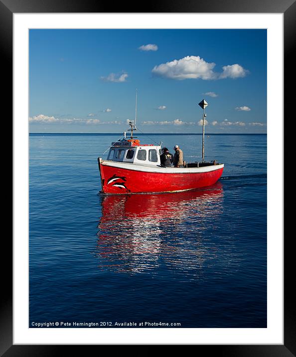 Fishing boat at Beer Framed Mounted Print by Pete Hemington