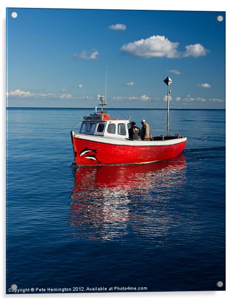 Fishing boat at Beer Acrylic by Pete Hemington