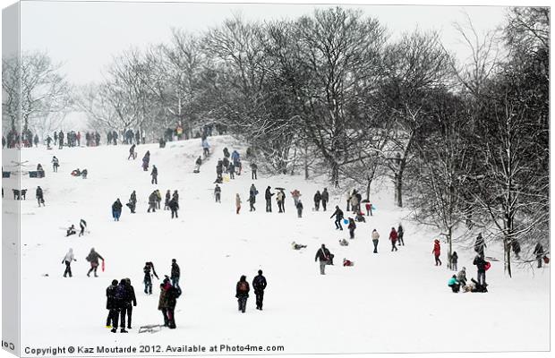 Winter Snow in Greenwich Park Canvas Print by Kaz Moutarde