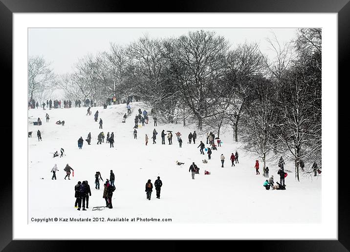 Winter Snow in Greenwich Park Framed Mounted Print by Kaz Moutarde