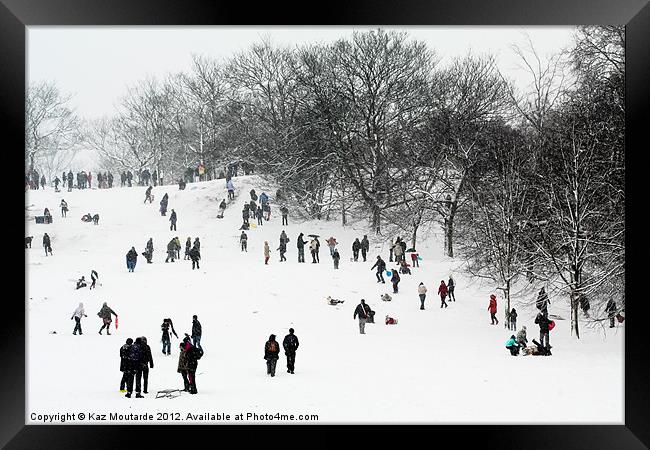 Winter Snow in Greenwich Park Framed Print by Kaz Moutarde