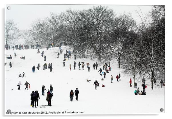 Winter Snow in Greenwich Park Acrylic by Kaz Moutarde