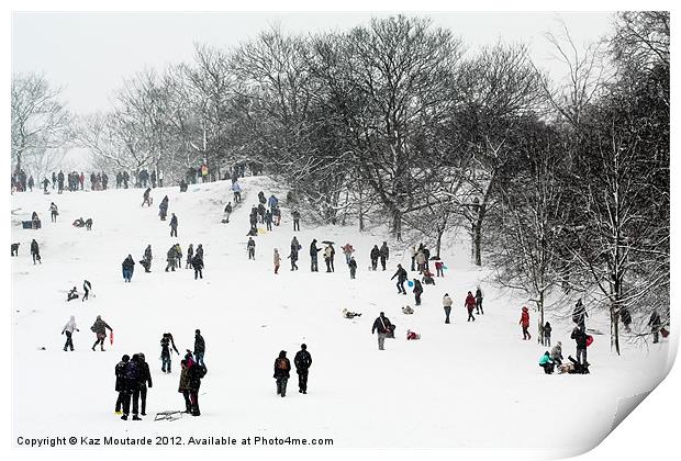 Winter Snow in Greenwich Park Print by Kaz Moutarde
