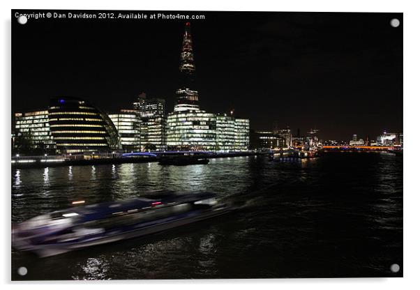 Speeding on the Thames Acrylic by Dan Davidson