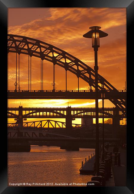 Newcastle at Sunset Framed Print by Ray Pritchard