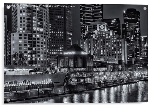 Melbourne in Mono Acrylic by Pauline Tims