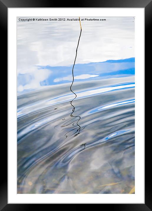 Reflections of reeds and clouds Framed Mounted Print by Kathleen Smith (kbhsphoto)