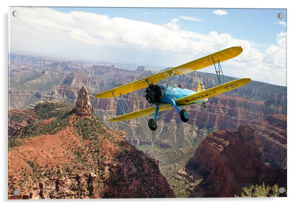 Boeing Stearman at Mount Hayden Grand Canyon Acrylic by Gary Eason