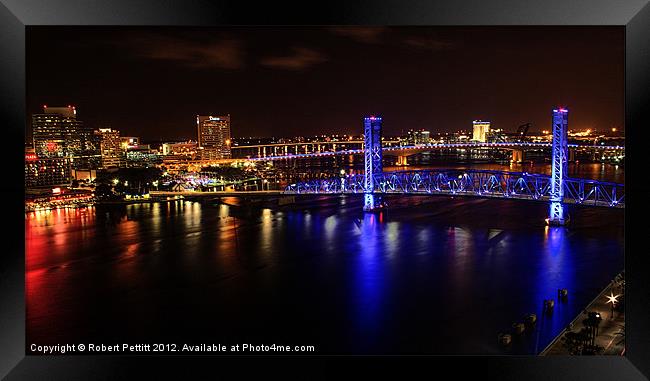 Jacksonville Bridges Framed Print by Robert Pettitt