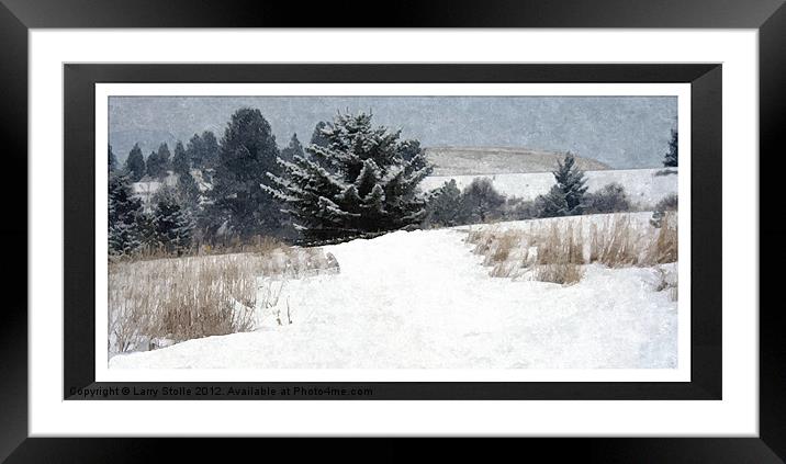 Winter in Montana Framed Mounted Print by Larry Stolle
