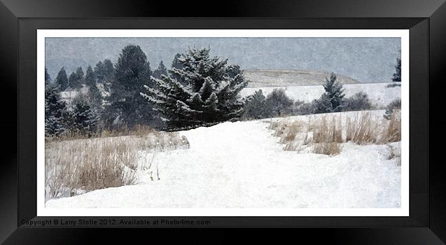 Winter in Montana Framed Print by Larry Stolle