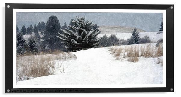 Winter in Montana Acrylic by Larry Stolle