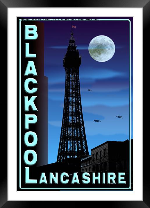 Blackpool In Blue Framed Mounted Print by Gary Barratt