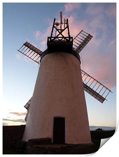 Windmill at Ballycopeland Print by Noreen Linale