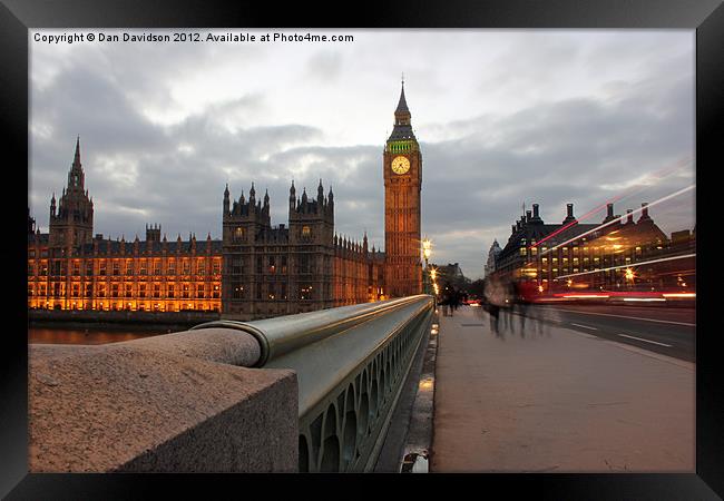 Westminster Twilight Framed Print by Dan Davidson