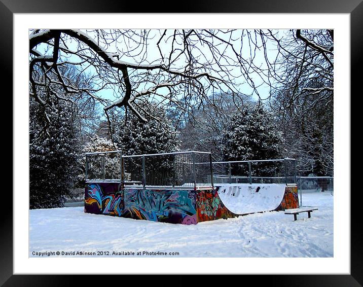 SNOW STOP PLAY Framed Mounted Print by David Atkinson