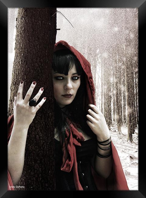 miss red riding hood Framed Print by kristy doherty