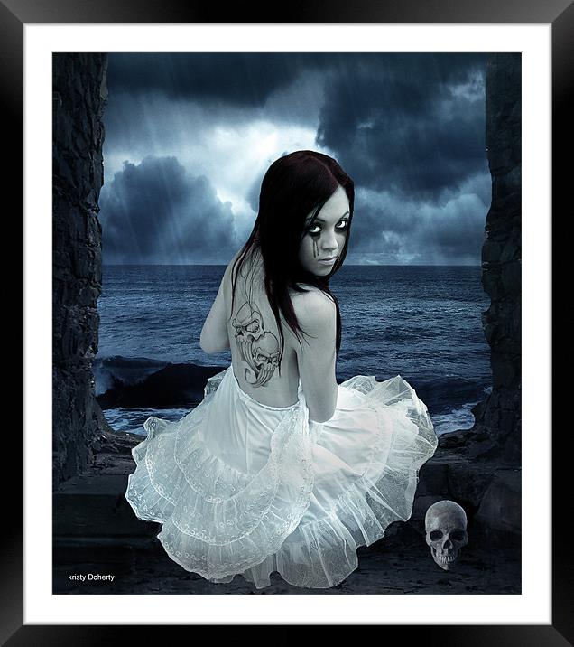Theres a demon in me Framed Mounted Print by kristy doherty