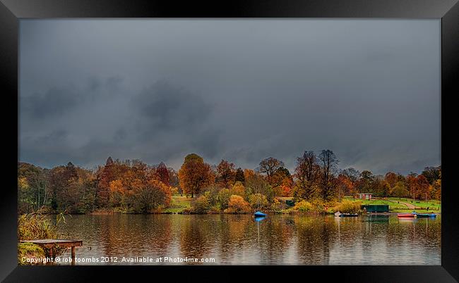 AUTUMN LAKE Framed Print by Rob Toombs