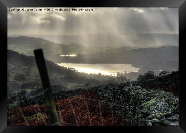 Light Rays Over Windermere Framed Print by Jason Connolly