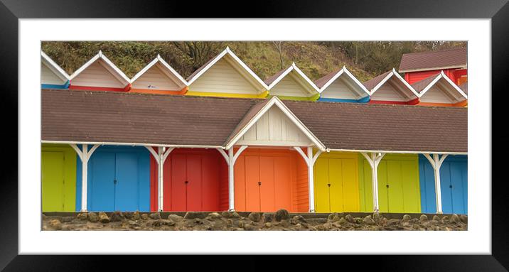 Beach Huts Framed Mounted Print by Andrew Rotherham